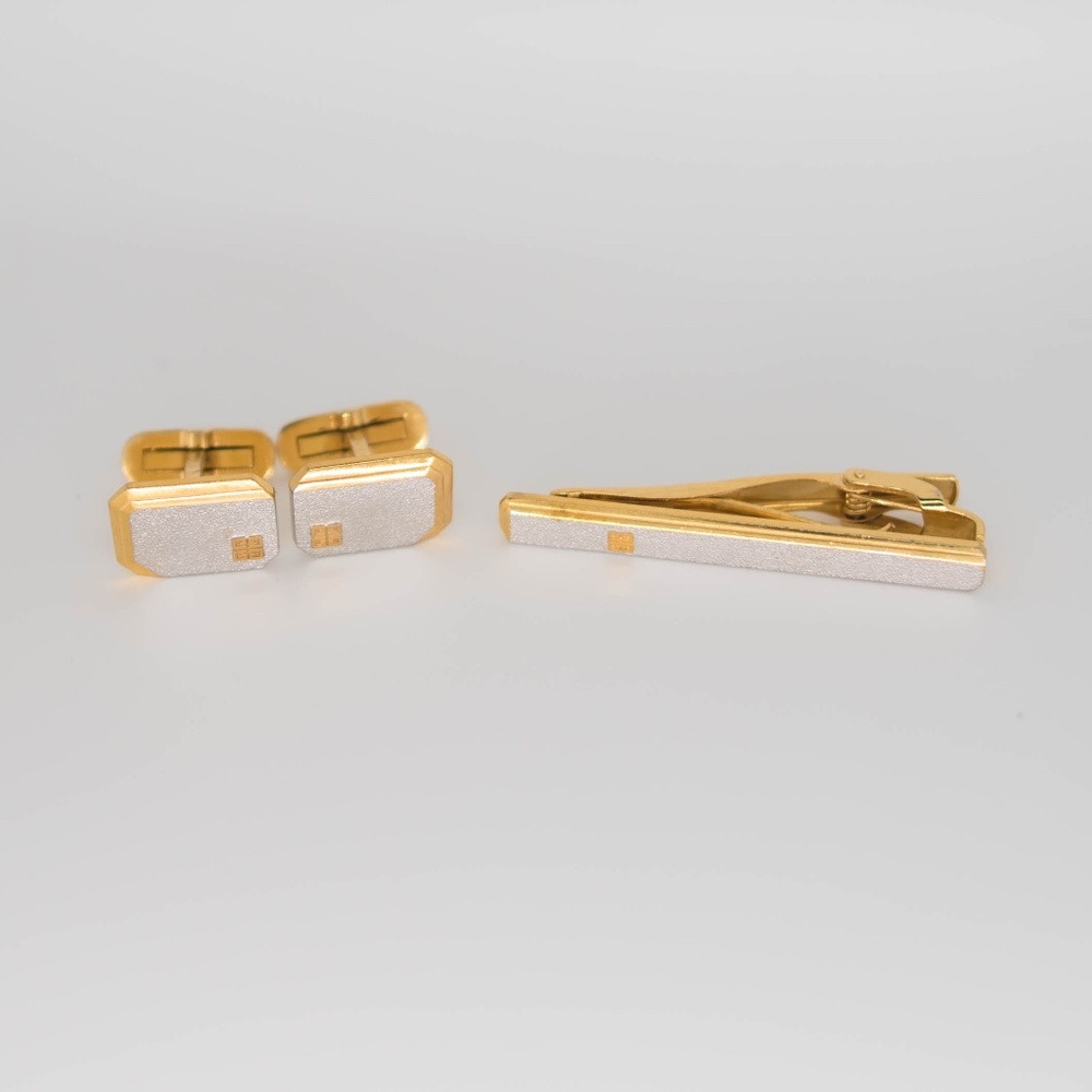 Vintage Givenchy Tie Clip + Cufflink Set